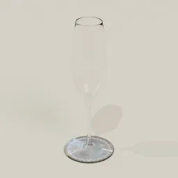 Detailed 3D rendering of a transparent wine glass, ideal for Blender 3D projects and tableware visualization.