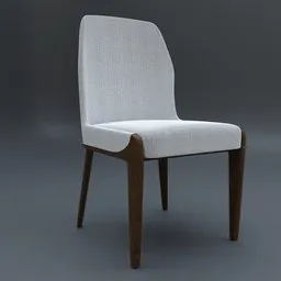 3D-rendered modern Moka chair with elegant fabric texture, compatible with Blender for stylish interior scenes.