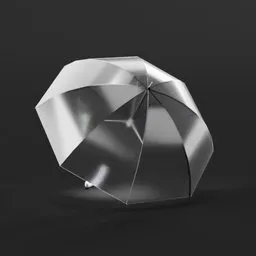 3D-rendered transparent umbrella model for Blender, showcasing detailed industrial exterior design.