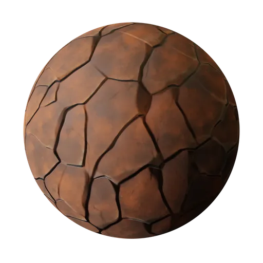 Stylized Cracked Clay Rock