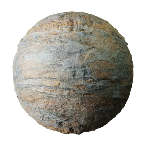 2K PBR stone texture for 3D materials with realistic tiling and displacement detail, suitable for Blender and other 3D applications.