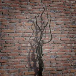 Realistic 3D ivy creeper branches without leaves for virtual scene enhancement in Blender, game-ready asset.