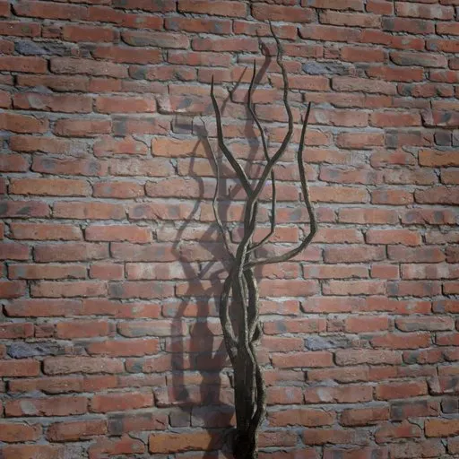 Realistic 3D ivy creeper branches without leaves for virtual scene enhancement in Blender, game-ready asset.