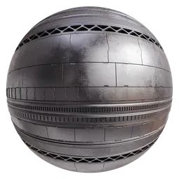 High-quality PBR Metal SciFi Trimsheet Texture for Blender 3D, ideal for futuristic and cyberpunk 3D scenes.