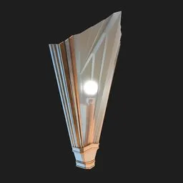Vintage-style 3D-rendered wall lamp with geometric design, suitable for Blender 3D projects.