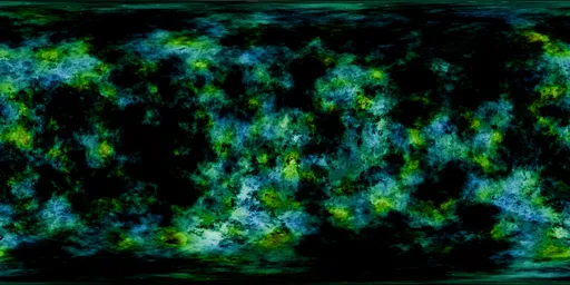 Green Nebula in Deep Dark Space