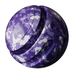 Procedural ceramic camo texture for Blender 3D, customizable for military use with dynamic patterns and a range of color settings.