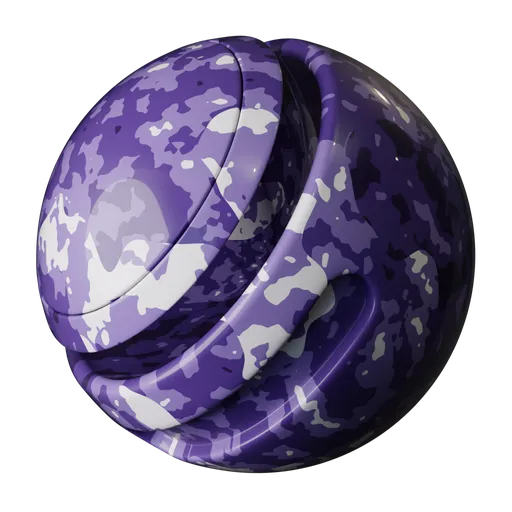 Procedural ceramic camo texture for Blender 3D, customizable for military use with dynamic patterns and a range of color settings.