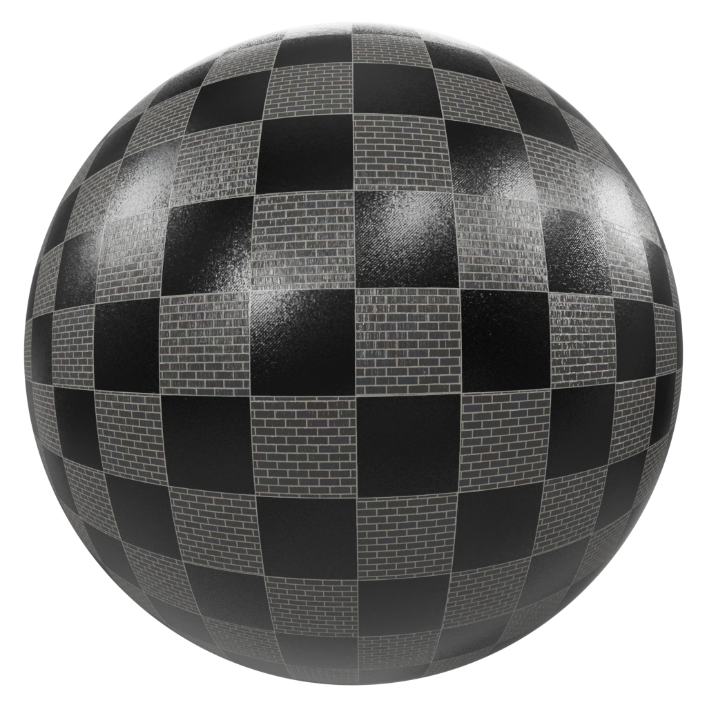 Black gray check tiles | FREE 3D tiles materials | BlenderKit