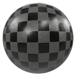 Black gray check tiles