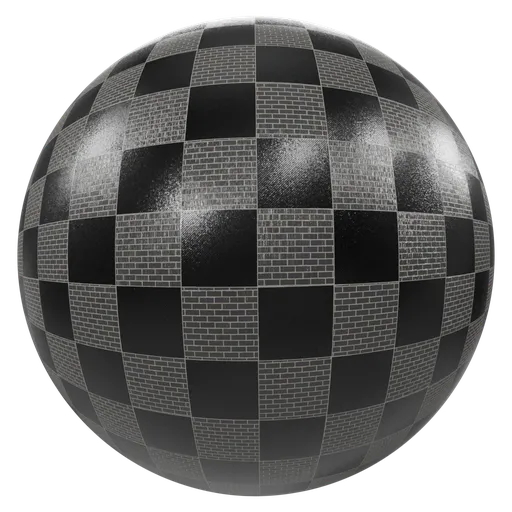Black gray check tiles