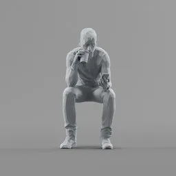 Lowpoly Male Sitting