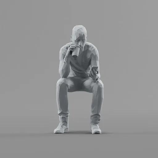 Lowpoly Male Sitting