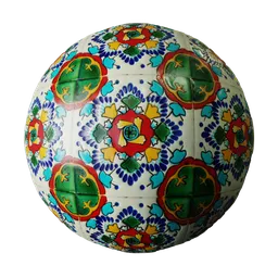 Green Rosette Ceramic Tile