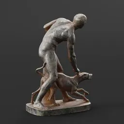 statue of The Hunter And His Dog