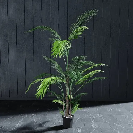 Highly detailed 3D render of a lush areca palm for Blender, ready for customization and placement.