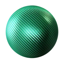 High-quality PBR carbon fiber material with a green finish for 3D rendering in Blender and other software.