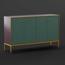 Modern sideboard with green scales doors