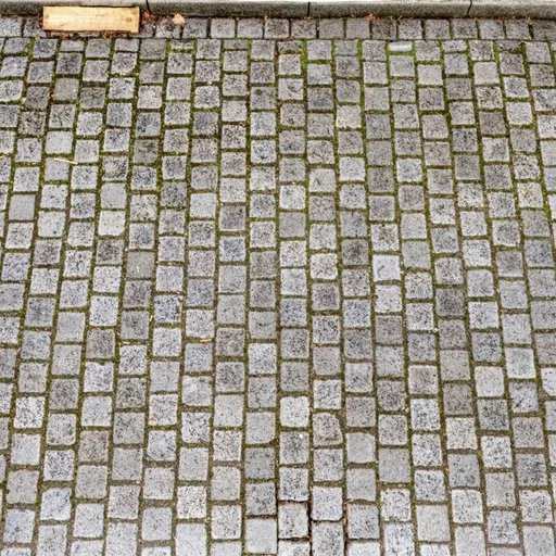 Detailed 3D model of weathered cobblestone pavement with high-resolution textures for Blender.