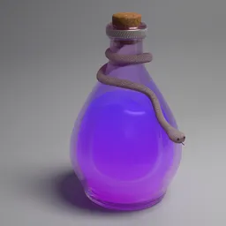 "Antique Glass Potion with Snake - Crystal Potion for Medical Use - Blender 3D Model"