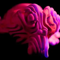 Abstract Neon Topographical Sculpture