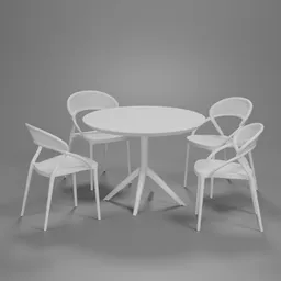 Outdoor Dining Set - White