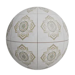 Luxurious marble inlay medallion
