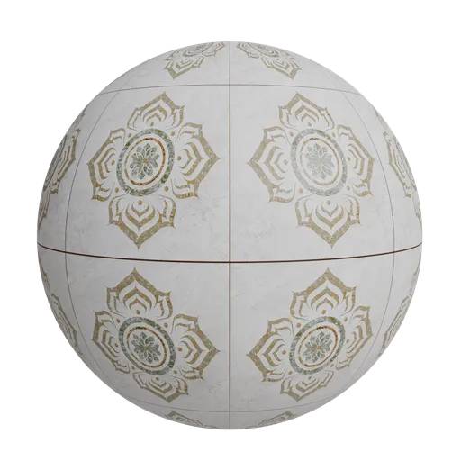 Luxurious marble inlay medallion