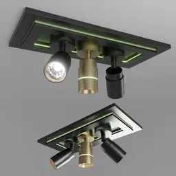Detailed 3D model of a modern ceiling light fixture suitable for realistic architectural renderings in Blender.