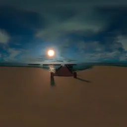 Sunset Jetty HDRI Warm Beach Horizon