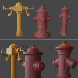3 Fire Hydrants