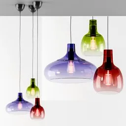 High-quality, low poly Blender 3D ceiling light models in various colors, designed for closeup renders and animations.