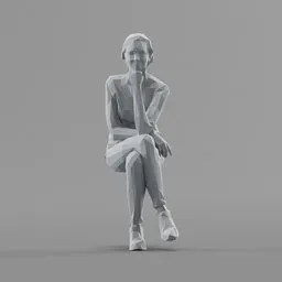 Lowpoly Female Sitting