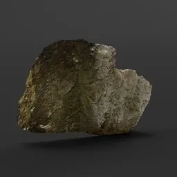 "Photogrammetric model of Sandstone rock surface with moss from Bohemian Switzerland, created with Blender 3D software. Detailed and realistic 3D model suitable for landscape design or game development."
