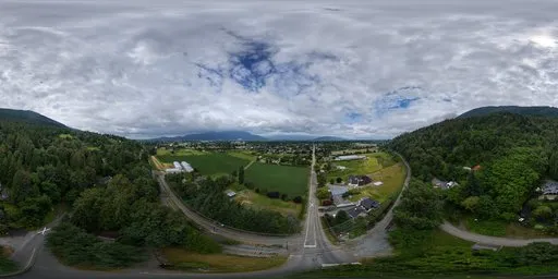 Town Green Fields Cloudy Sky