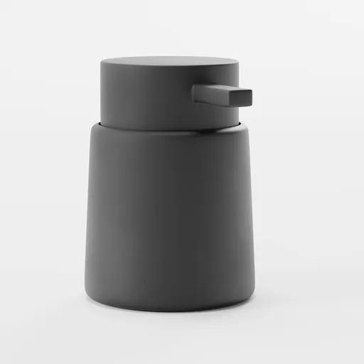 Modern sleek 3D-rendered soap dispenser, Blender-compatible, showcasing minimalistic design.