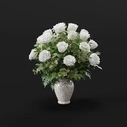 White Rose Vase Arrangement
