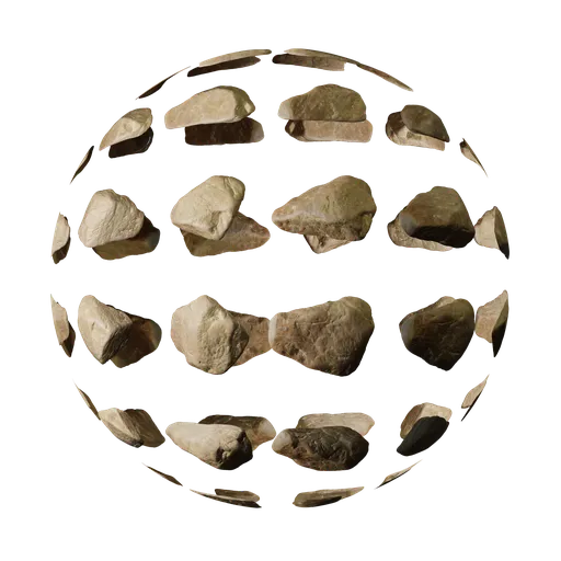 Highly detailed Rock Atlas PBR texture for 3D environments, optimized for Blender with displacement mapping.