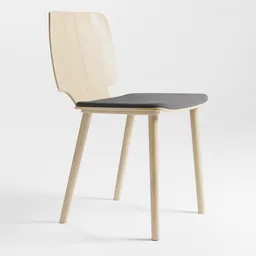 "Babila 2700a 3D model of a modern two-toned wooden chair with a sleek design created in Blender"