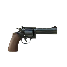 Detailed 3D model of a Magnum .35 Cal revolver, optimized for Blender rendering.