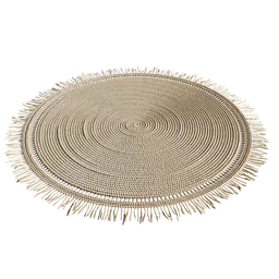 Highly detailed circular braided texture on a realistic 3D carpet model, designed for Blender rendering.