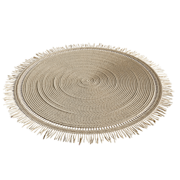 Highly detailed circular braided texture on a realistic 3D carpet model, designed for Blender rendering.