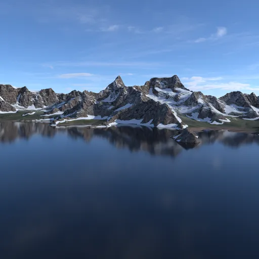 Rugged Peaks Glacier Lake Terrain