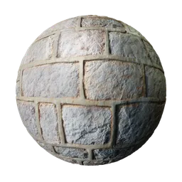 High-resolution 2K PBR sea defense stone texture with displacement and tiling for 3D models in Blender.