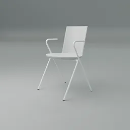 Detailed 3D model of a modern armchair with sleek white design, compatible with Blender.