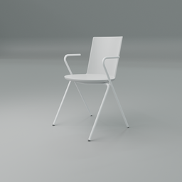 "Fredericia Acme A base arm chair, a 3D model suitable for Blender 3D, featuring a tall thin frame and a white seat and back. Rendered with redshift, this chair showcases intricate webbing and unique design elements. Created by Mattise, this character model combines new objectivity with a touch of vintage flair, making it a standout piece in any virtual 3D furniture collection."