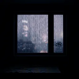 View out of a rainy window