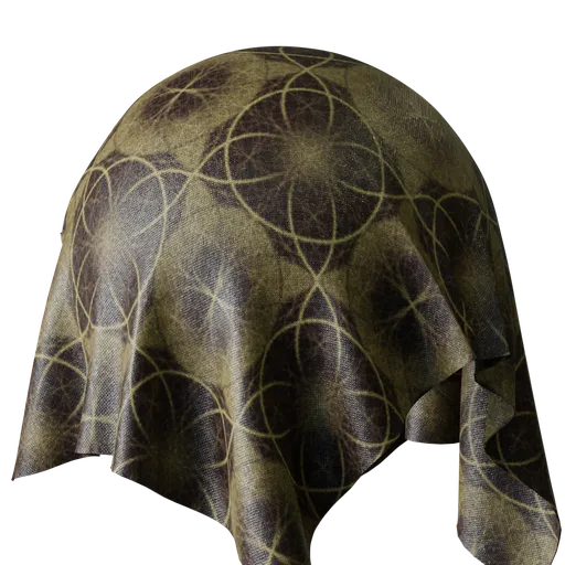 High-resolution Rossete fabric texture for 3D rendering in Blender, PBR-ready with intricate pattern detail.