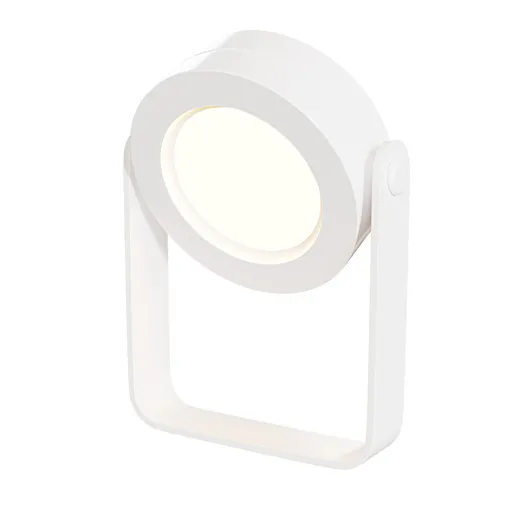 Modern minimalist design 3D model of a white table lamp for Blender rendering, suitable for office or bedroom decor.