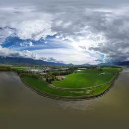 Sunny Cloudy Valley w/ Mountains